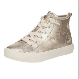 Stylish Kids' Silver Heart Sneakers